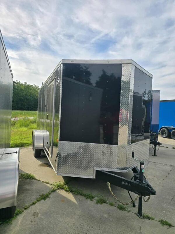 Enclosed 7x16 Black Cargo Trailer