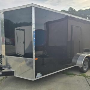 Enclosed 7x16 Black Cargo Trailer