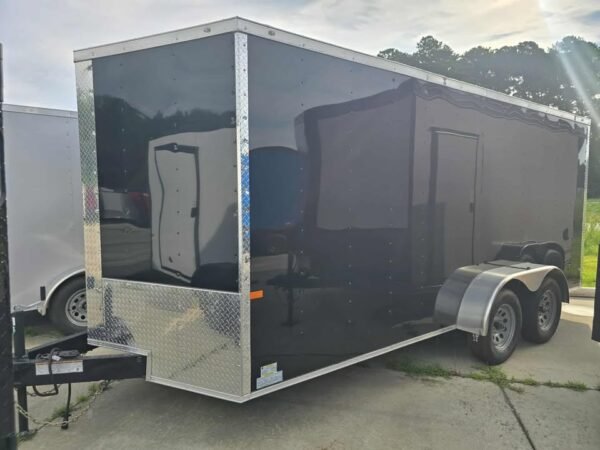 Enclosed 7x16 Black Cargo Trailer