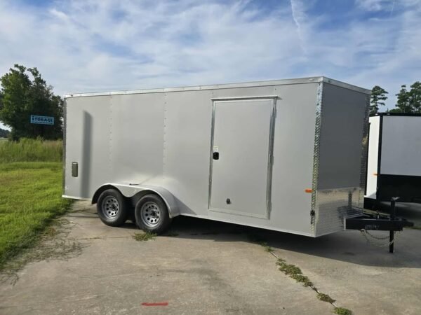 Enclosed 7x16 Silver Cargo Trailer