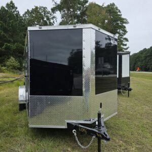 Enclosed 7x16 Black Cargo Trailer - Image 2