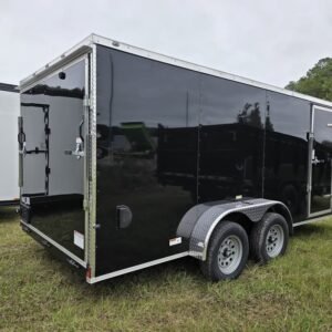 Enclosed 7x16 Black Cargo Trailer