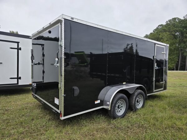 Enclosed 7x16 Black Cargo Trailer