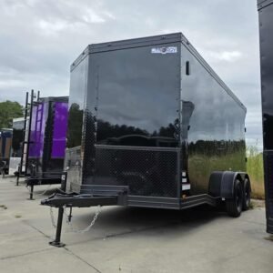 Enclosed 7x14 Black Cargo Trailer - Image 2
