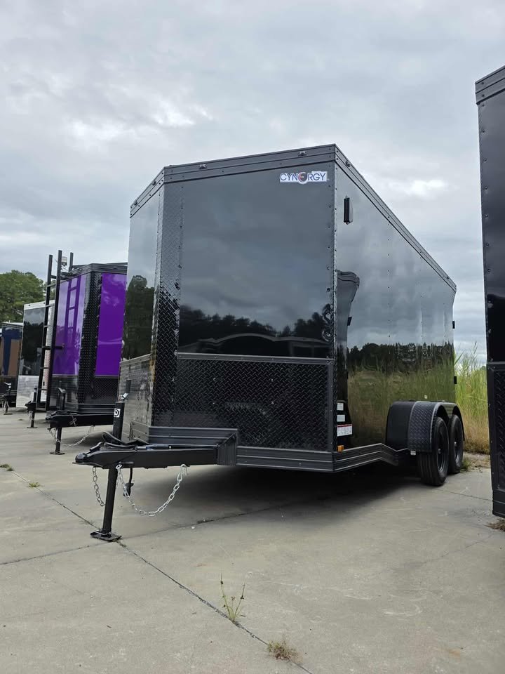 Enclosed 7x14 Black Cargo Trailer - Image 2