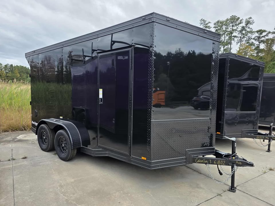 Enclosed 7x14 Black Cargo Trailer - Image 1