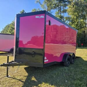 Enclosed 7x14 Pink Cargo Trailer - Image 3
