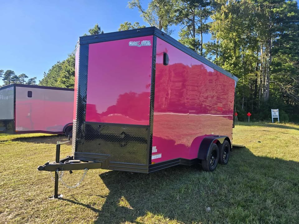 Enclosed 7x14 Pink Cargo Trailer - Image 3