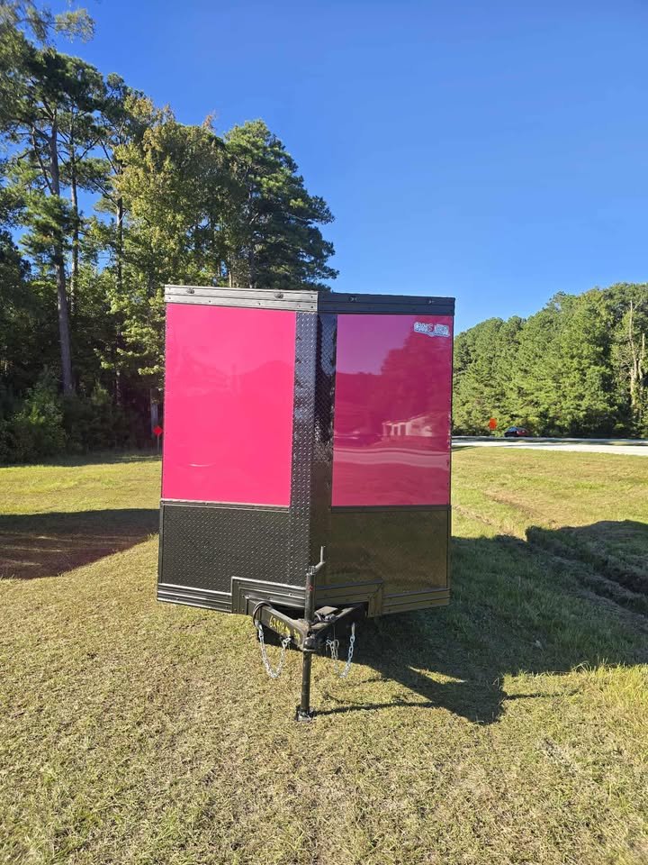 Enclosed 7x14 Pink Cargo Trailer - Image 4