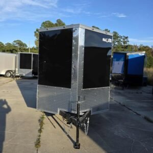 Enclosed 6x12 Black Cargo Trailer - Image 2