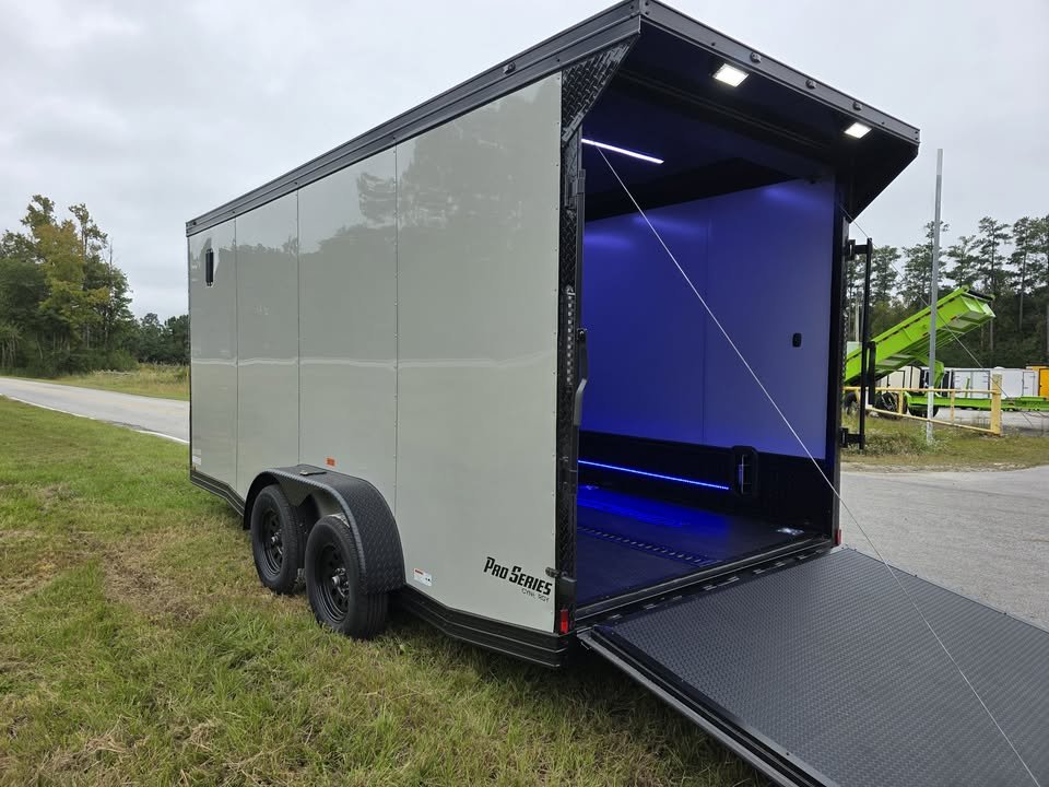 Enclosed 7x16 Dove Gray Cargo Trailer - Image 3