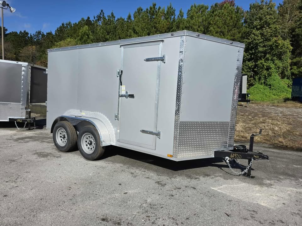 Enclosed 7x12 Silver Cargo Trailer - Image 1
