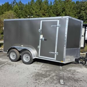 Enclosed 7x12 Charcoal Gray Cargo Trailer