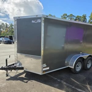 Enclosed 7x12 Charcoal Gray Cargo Trailer - Image 5
