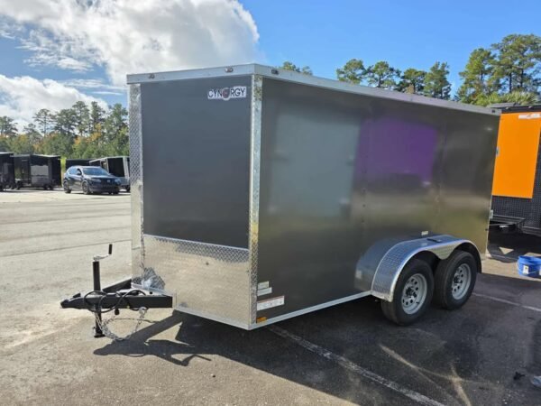 Enclosed 7x12 Charcoal Gray Cargo Trailer