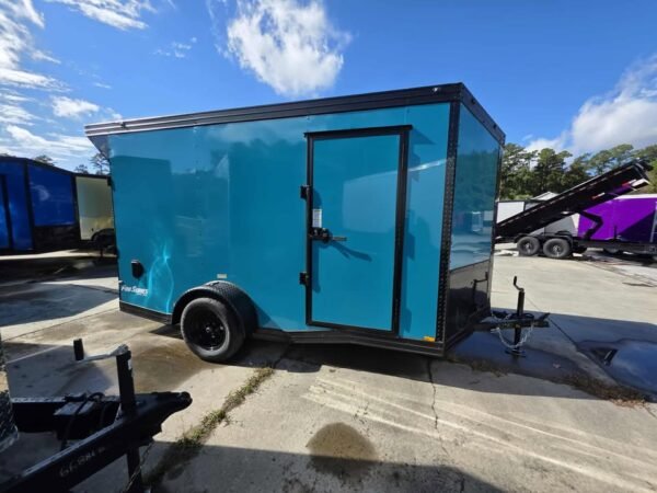 Enclosed 6x12 Water Blue Cargo Trailer
