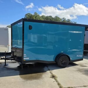 Enclosed 6x12 Water Blue Cargo Trailer - Image 3