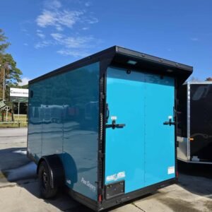 Enclosed 6x12 Water Blue Cargo Trailer - Image 4