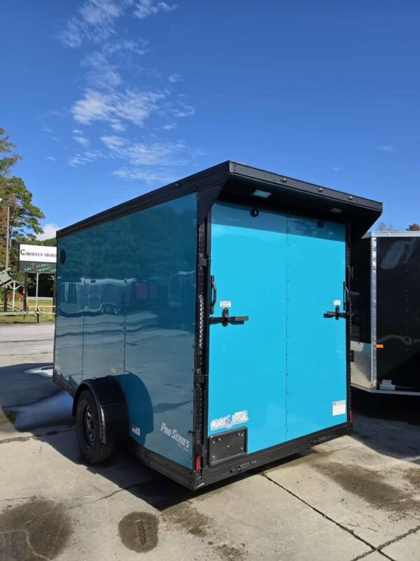 Enclosed 6x12 Water Blue Cargo Trailer