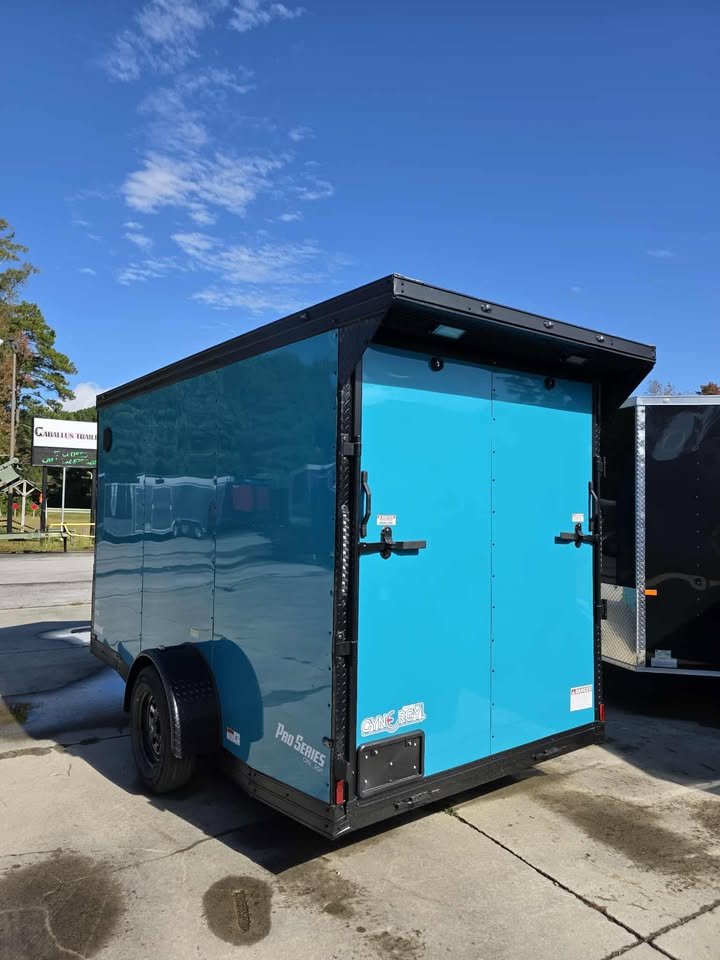 Enclosed 6x12 Water Blue Cargo Trailer - Image 4