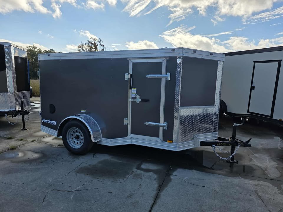 Enclosed 5x10 Charcoal Gray Cargo Trailer - Image 1