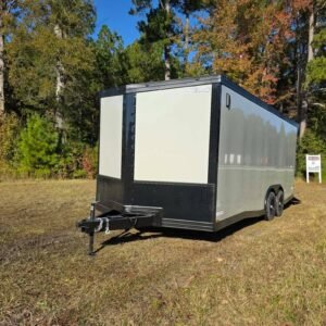 Enclosed 8.5x20 Dove Gray Cargo/Car Hauler Trailer - Image 6