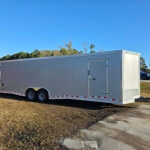 ENCLOSED 8.5x28 Silver Car Hauler