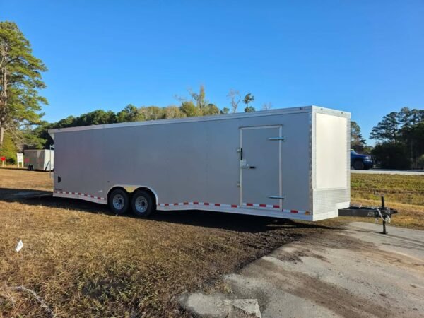 ENCLOSED 8.5x28 Silver Car Hauler