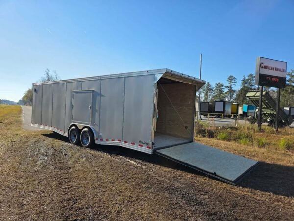 ENCLOSED 8.5x28 Silver Car Hauler
