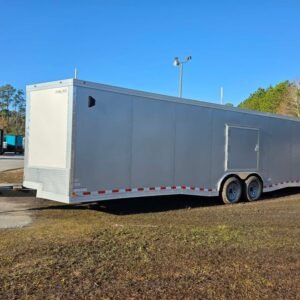 ENCLOSED 8.5x28 Silver Car Hauler