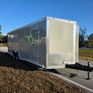 ENCLOSED 8.5×24 Dove Gray Car Hauler