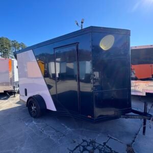 Enclosed 6x12 2-Tone Black & White Cargo Trailer