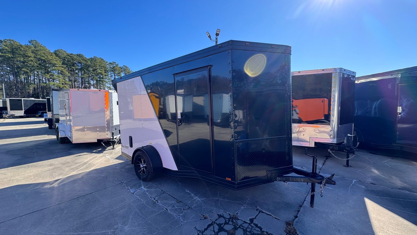 Enclosed 6x12 2-Tone Black & White Cargo Trailer - Image 1