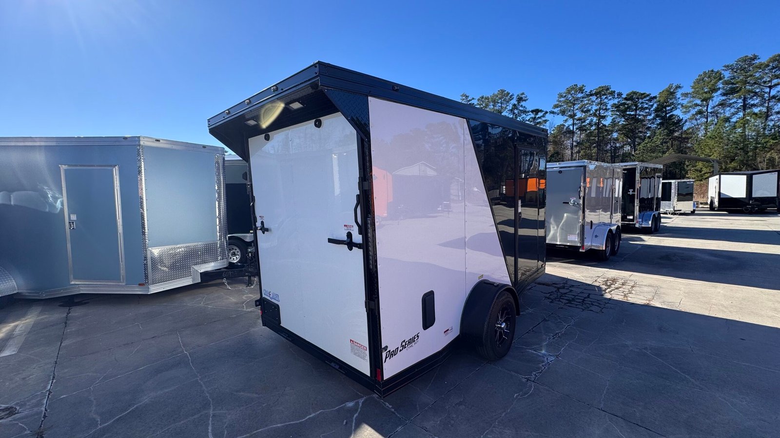 Enclosed 6x12 2-Tone Black & White Cargo Trailer - Image 3