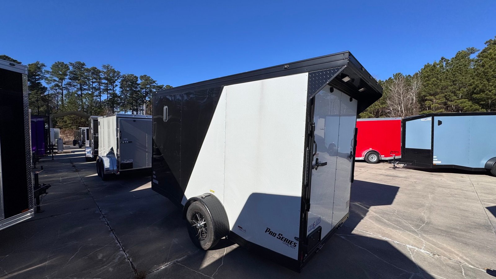 Enclosed 6x12 2-Tone Black & White Cargo Trailer - Image 5