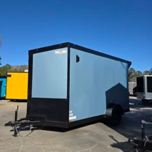 ENCLOSED 7x12 Metallic Blue Cargo Trailer - Image 2
