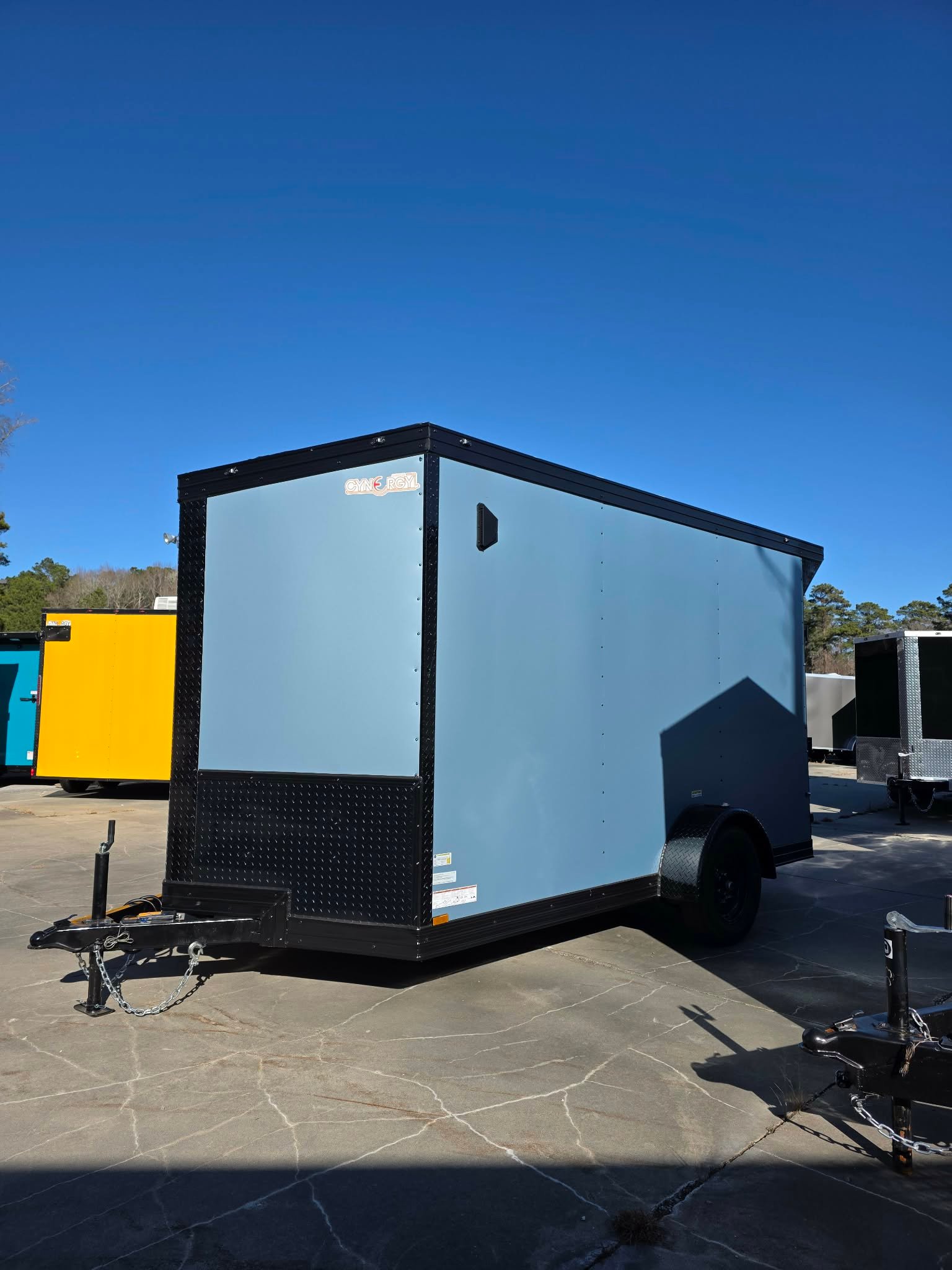 ENCLOSED 7x12 Metallic Blue Cargo Trailer - Image 2