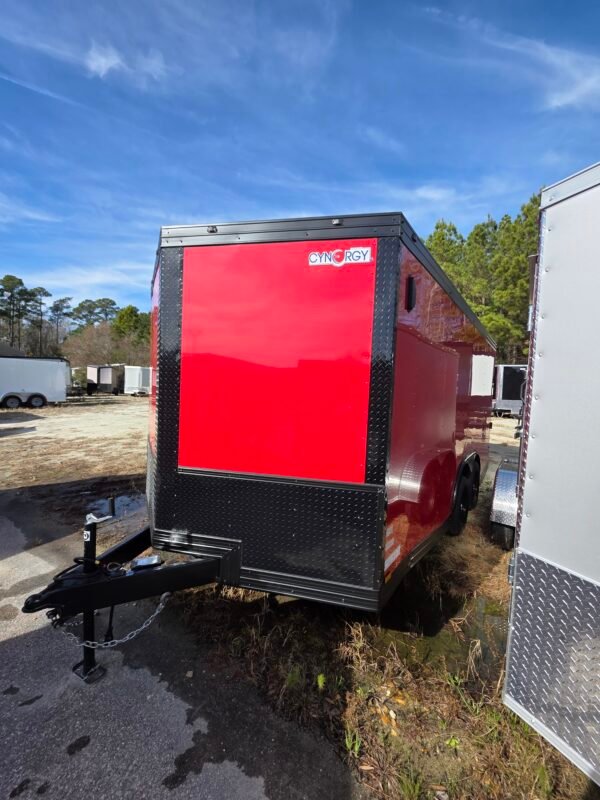 Enclosed 8.5x16 Red Enclosed Car Hauler Trailer