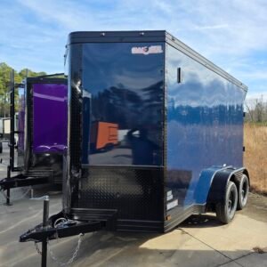 6×12 Cargo Trailer for Sale – Indigo Blue | 7' Interior | 3500 lb Axles | Side Door - Image 5