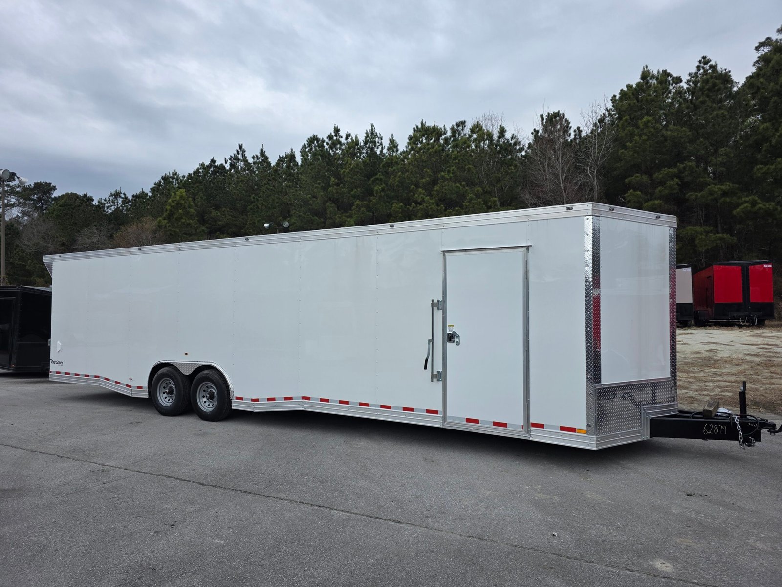 Enclosed 8.5x32 White Enclosed Car Hauler Trailer - Image 1