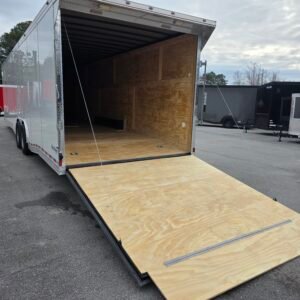 Enclosed 8.5x32 White Enclosed Car Hauler Trailer - Image 3