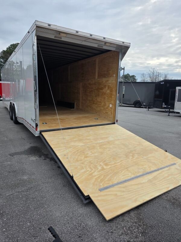 Enclosed 8.5x32 White Enclosed Car Hauler Trailer