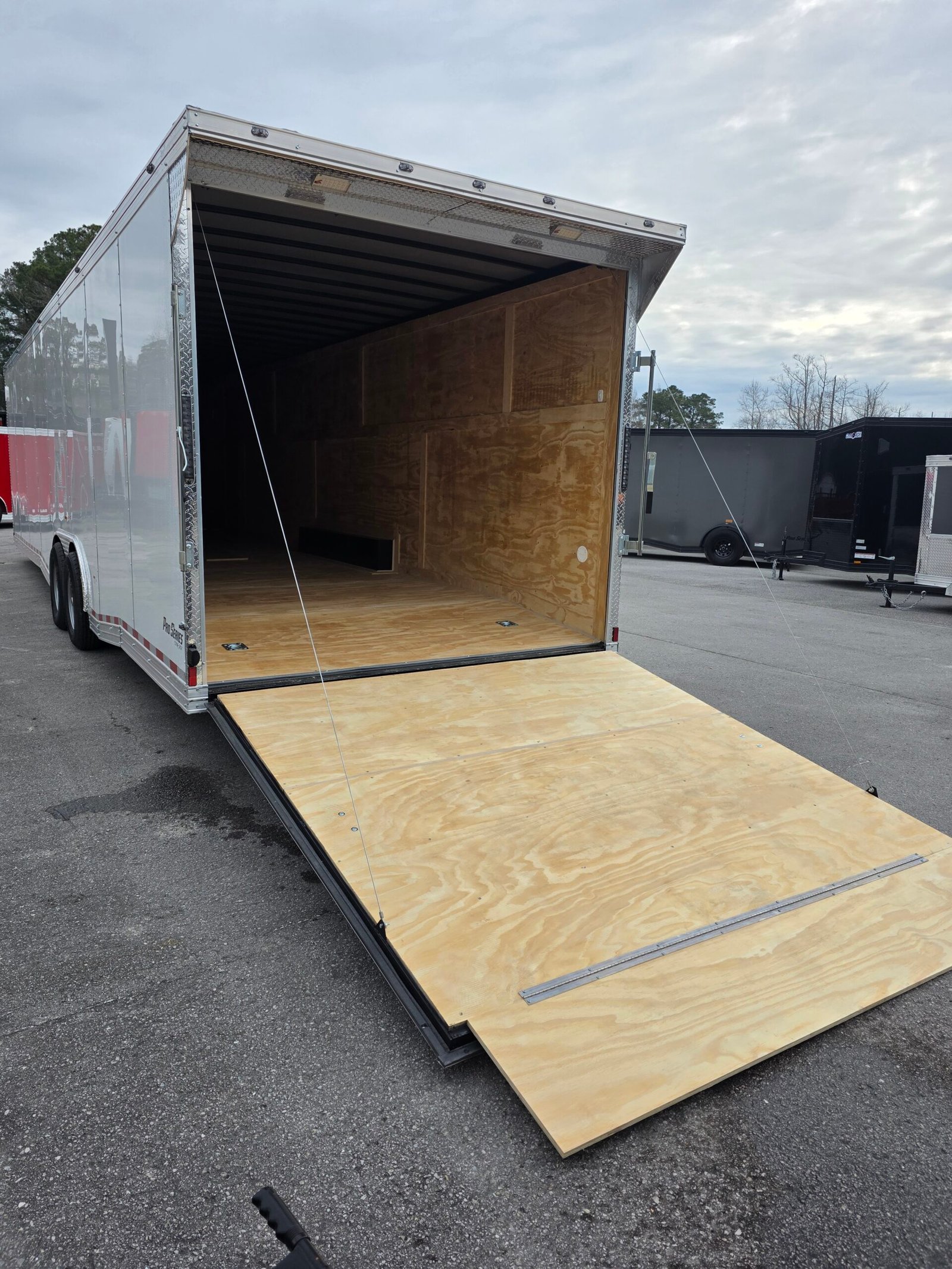 Enclosed 8.5x32 White Enclosed Car Hauler Trailer - Image 3
