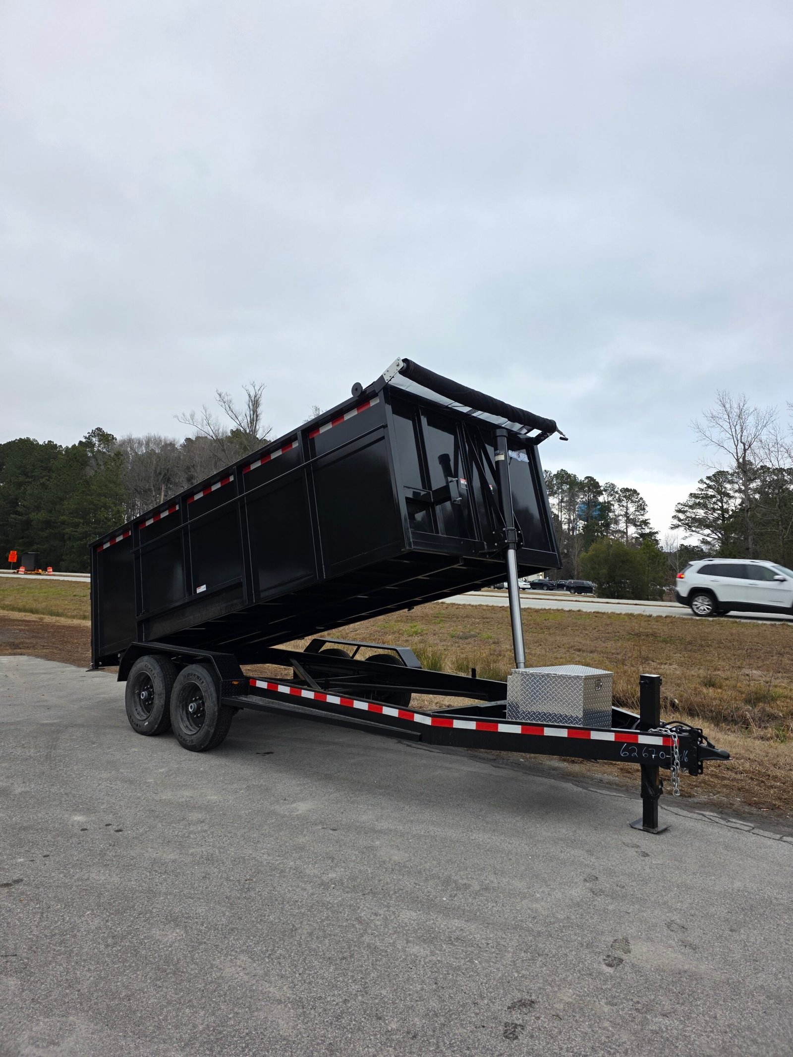 7x16 Black Dump Trailer - Image 1