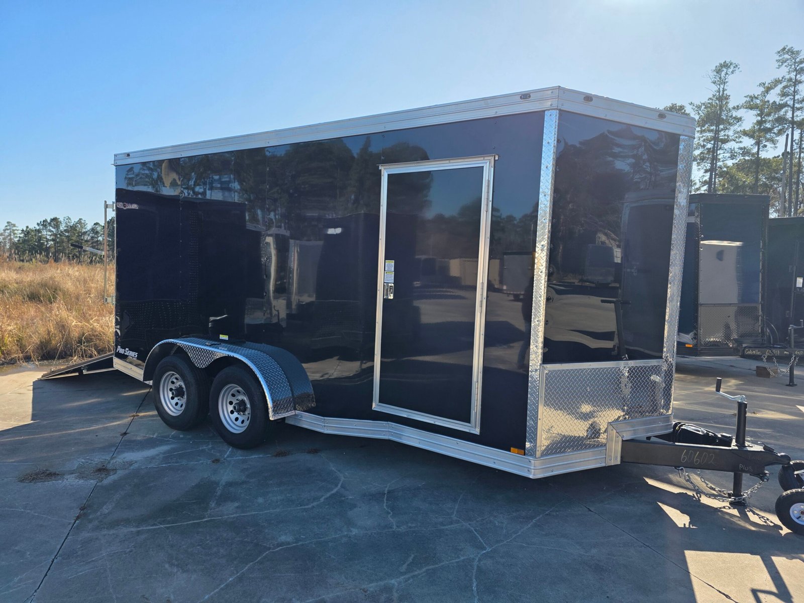 ENCLOSED 7x16 Black Cargo Trailer - Image 1
