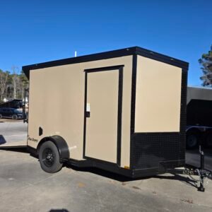 ENCLOSED 6x10 Cargo Trailer Sand