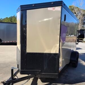 ENCLOSED 6x10 Cargo Trailer Sand - Image 2