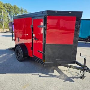 ENCLOSED 5x8 Cargo Trailer Red