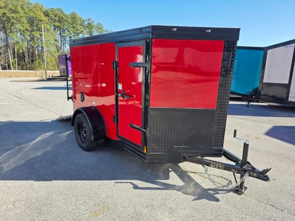 ENCLOSED 5x8 Cargo Trailer Red