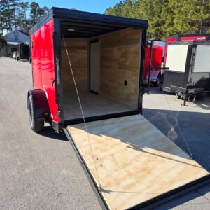 ENCLOSED 5x8 Cargo Trailer Red - Image 3